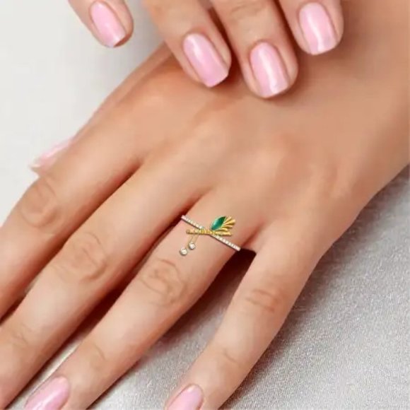 Ethnic Trends Zircon Thin Bague Dainty Fashion Ring for Women, MARR9103 - Picture 3 of 4